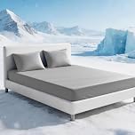 Tokokimo Cooling Bed Sheets 35cm Deep Pocket - Microfiber Grey King Size Fitted Sheet with 2 Pillowcases, Breathable Summer Bed Sheets for Night Sweats, 150x200cm (Fits Mattress Up to 35cm)