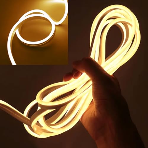 Fita Neon Led 5m 12v Corte 2,5cm Flexivel Alto Brilho (Branco Quente)