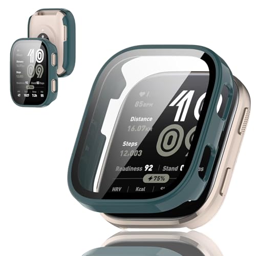 FINEEN Amazfit Bip 6�J�o�[ PC�f�� �����K���X�S�ʕی� �Ή� amazfit bip 6�P�[�X ��p �ی�P�[�X �f�U�C���ȒP���t�� �ϏՌ��� �����ߗ� �w��h�~ for �A�}�Y�t�B�b�g bip6 �P�[�X ���{���Ɏq�� �L�Y�h�~ ��