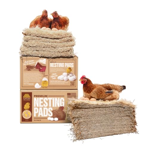 Eaton Pet and Pasture Premium Laying Hen Nesting Pads USA Grown & Sustainably Harvested 13 x 13 (10 Pack)