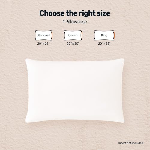 Amazon Basics Cooling Pillow Cases for Hot Sleepers, Soft Pillow Covers, Silky Smooth on Hair and Skin, High Elastic and Envelope Closure for Snug Fit, 20" x 36", King, White, Pack of 1 - image 6