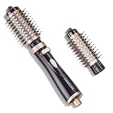 DAILYLIFE Rotating Hair Dryer Brush, Hot Air Brush with 2 Brushes (1.5' & 2'), Hairdryer, Straightener, Curling Iron, and Comb All in one