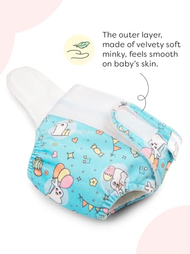 Image of SuperBottoms Newborn UNO Premium Cloth Diaper with Insert (0 to 3m) | Washable & Reusable Diaper with Organic Cotton Pad | Superior Absorption | Waterproof | SuperDryFeel Layer | Super Soft & Gentle