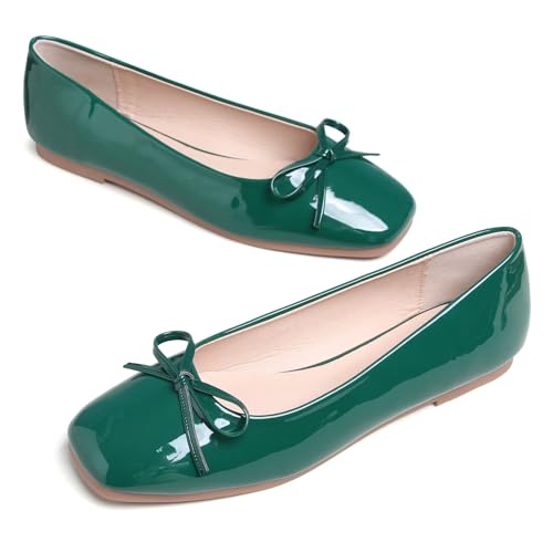 Image of Dear Time Women's Casual Foldable Ballet Flats Square Toe Ballerina Flats Shoes Comfortable