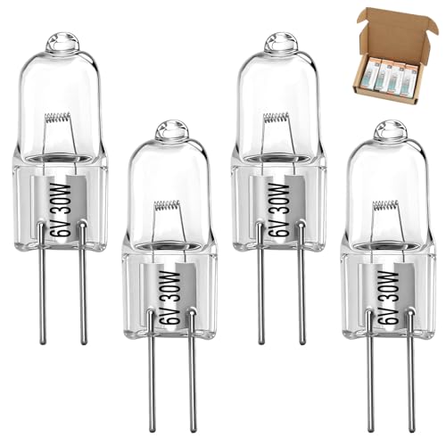 SDRZJX 4PCS 6V 30W Halogen Bulbs with G4 Bi - Pin Base Microscopes Bulbs Compatible with Microscopes T490A T490B B400A B400B B490A B490B T400A T400B