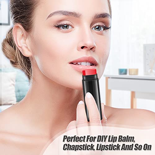40 Pcs 4.5G Oval Lip Balm Tubes Plastic Twist-Up Filling Stick Refillable Lipstick Tube Containers For Chapstick Homemade Lip Balm Diy Deodorants Crayon (Black) #TOP3