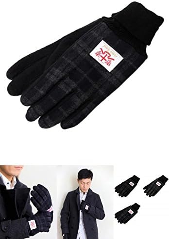 Amazon 手袋 メンズ 手袋 英国紳士風タータンチェック柄ツイード生地メンズ裏ボア防寒手袋 紺灰色ウィンタースポーツ釣りスノーボードショッピング冬あったか通販男性暖かい販売おしゃれ保おしゃれファッション通販amazon 手袋 通販