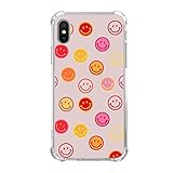 WidofvSpky Cute Smiling Face Pattern Phone Case Compatible with iPhone Xs Max, Color Smile Face Case for iPhone Xs Max, Unique Trendy Soft TPU Bumper Cover Case