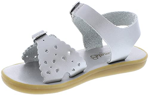 Image of FOOTMATES Ariel and Eco-Ariel Waterproof Sandals for Girls and Boys with Slip-Resistant, Non-Marking Outsoles and Strap Closure, Silver - 9 Toddler (1-4 Years)