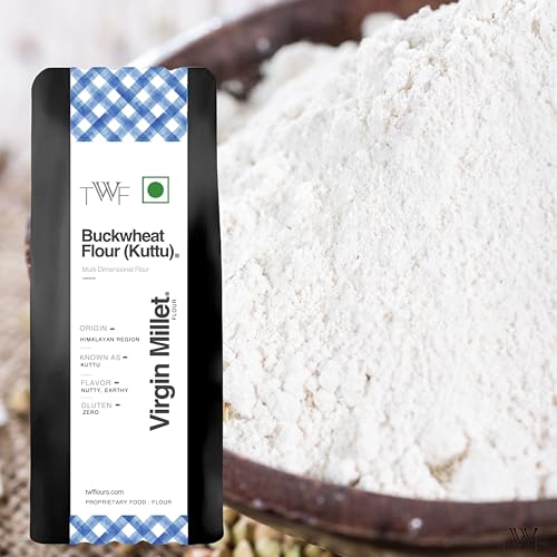 Image of TWF Buckwheat Flour 1Kg | Kuttu Giri ka Atta from Hulled Buckwheat Millet | Stone Ground & Gluten-Free | Ideal for Fasting (Upwaas), Baking & Weight Management | Fresh & Natural | Fasting Flour
