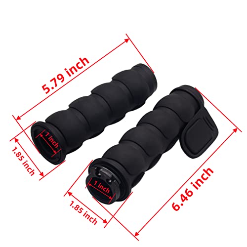 Hadaxt Motorcycle Handlebar Grips 1'' 25Mm Universal Chrome Black Non-Slip Hand Grips Fit Harley Davidson Sportster 883 Dyna Electra Glide Softail Cruisers Choppers Road King #TOP2
