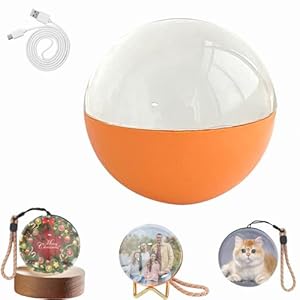 Dewppxi Orange Kristallkugel Digitaler Bilderrahmen