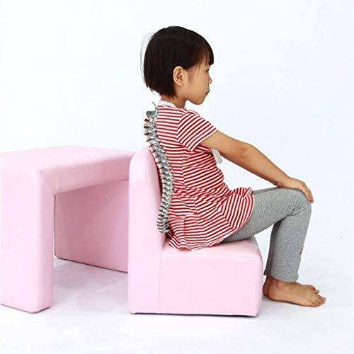 Wpyyi Children's Sofa, 3-In-1 Pvc Multi-Functional Convertible Kids Table And Chair Set With Solid Wood Frame, Load Up To 100 Lbs (Color : Blue) #TOP4