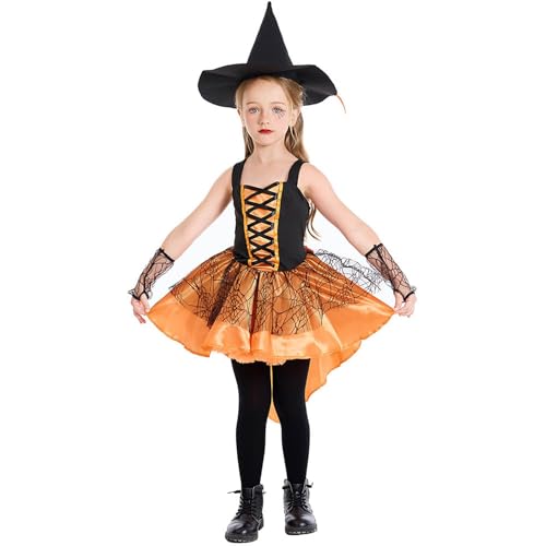 Generisch 2025 Cosplay Kostüm Karneval Halloween Kürbis Bruja Kostüm Niedlich Orange Spooktacular Cosplay Party Kostüm, naranja, M