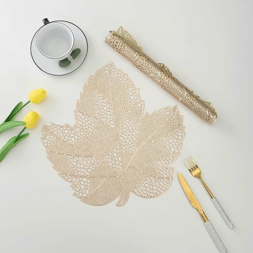 Set de table feuille d'érable doré pour décoration de table de fête chic - 2