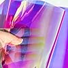 ONEART Holographic Iridescent PVC Film, 40 x 135 cm Transparent Vinyl Fabric for Bags DIY Decor Projects (Neon Pink) #1