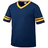 Augusta Sportswear Sleeve Stripe Jersey, 2XL, NAVY/GOLD