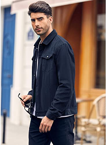 Pretifeel Mens Corduroy Trucker Jacket Slim Fit Button Down Fall Winter Coat3