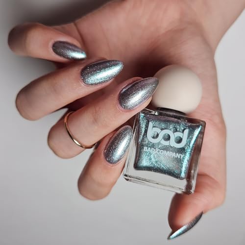 Image of BAD COMPANY Nail Polish 8ml, Chrome Metallic Nail Polish, Long Lasting,Vegan, Quick Dry & Cruelty-Free Nail Paint - Rich B*tch 36