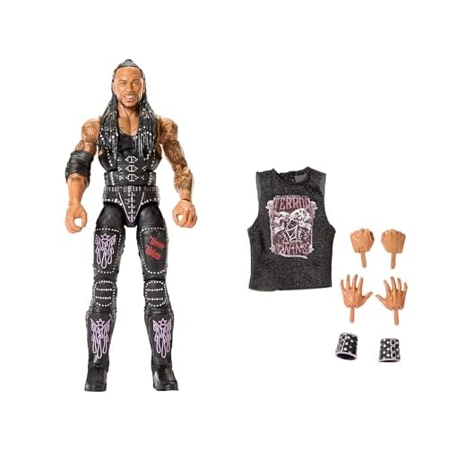 Mattel WWE Elite Actionfigur und Zubehör, Serie #122 Set, ca. 15 cm große Sammelfigur Damian Priest mit 25 Bewegungspunkten und austauschbaren Händen, JHT53