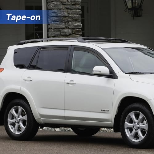 Image of Window Visors Rain Guards Shield for 2006-2012 Toyota Rav4, Out-Channel Window Vent Wind Deflectors Visors Shades for 06 07 08 09 10 11 12 Rav4