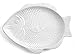 HOME 2569500 Piatto Pesce Ceramica 42X32X3 Arredo Tavola, Bianco