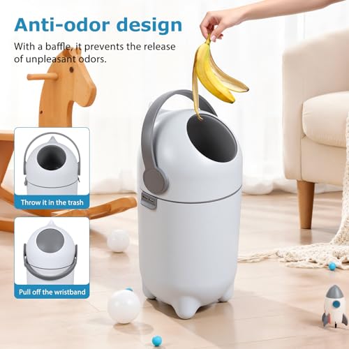 Caneca de basura plástica con tapa blanca 15 litros miniatura 2