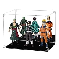 FHMIDIC Acrylic Display Case, Clear Model Display Case with Mirrored Back, Dustproof Showcase Alternative Glass Display Case for Collectibles, Models, Figures, Lego, Toys (40x30x30cm)