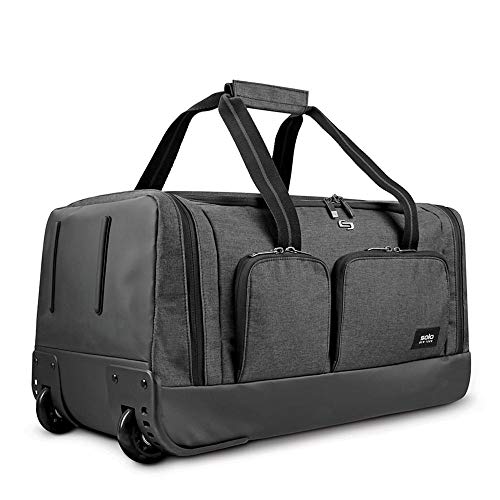 Solo New York Leroy Carry-On Wheeled Duffle Bag, 49L Capacity, Grey, 22 Inch