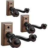 Donner ギターハンガー 壁掛け ブラックウォールナット材 荷重10KG ベース/ウクレレ ネジ付 (3個)