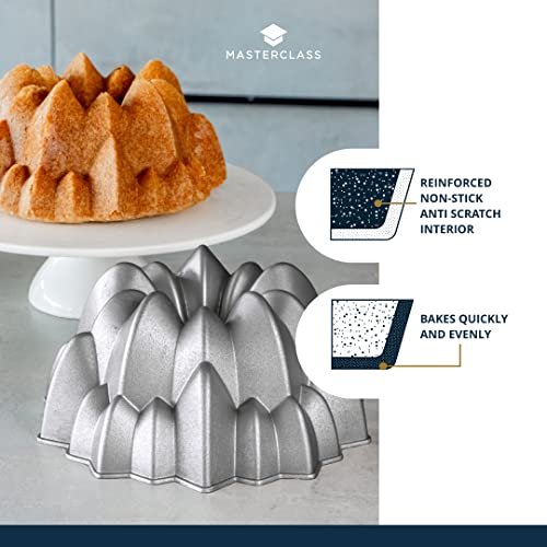 MasterClass Decorative Cake Tin, Non-Stick and Anti-Scratch Cast Aluminium Pan, Decorative Peak Design Cake Mould - Image 4
