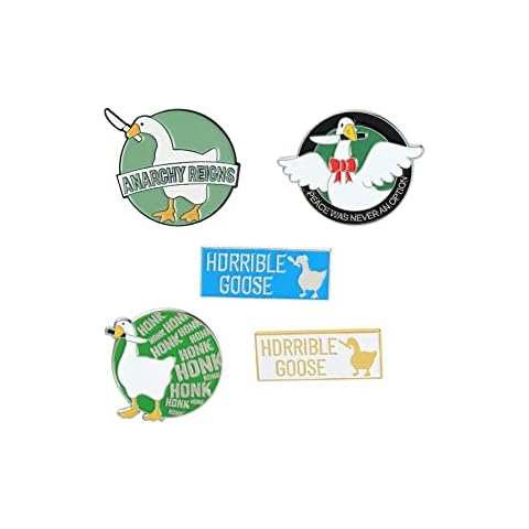 5 PCS Creative Cute Cartoon Big White Goose Shape Animal Alloy Brooch Ins Personality All-match Backpack Badge Clothing Pin Accessories Jewelry Gift Cover