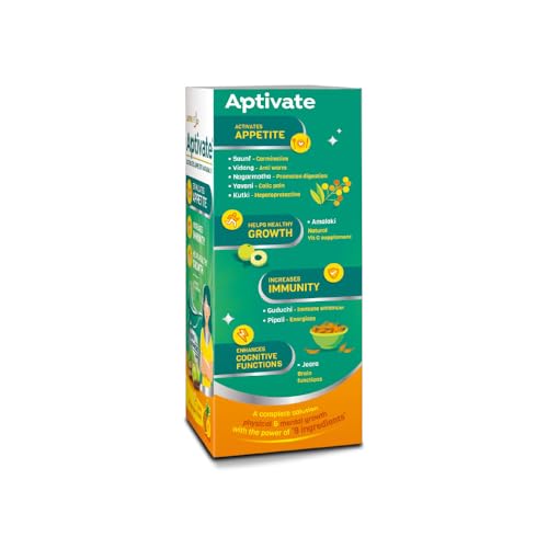 Image of Aptivate 100% Ayurvedic Syrup - Appetite stimulant for children - helps Boost Immunity Naturally - (Pineapple flavour, 175ml)