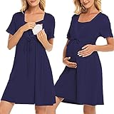 【Varias ocasiones】El camisón de lactancia puede usar durante el embarazo y la lactancia, adecuado para la mayoría de las ocasiones: hogar, hospital o clínica, reunión de amigos, paseos al aire libre, etc.