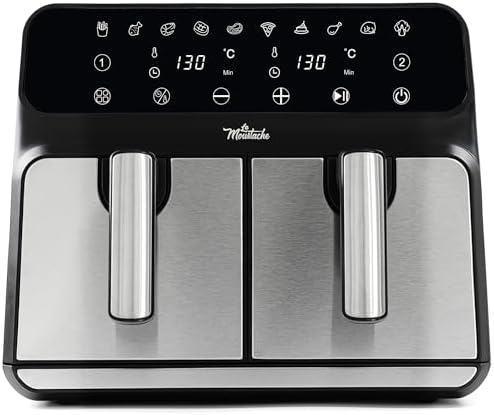 La Moustache - Freidora de Aire sin Aceite 8L【Doble Cesta】Air Fry...