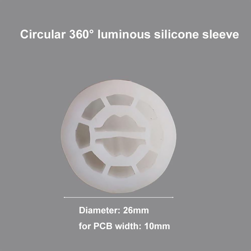 Okrągła silikonowa rurka neonowa LED o długości 3 metrów, biała elastyczna osłona listwy świetlnej(R26 For 10mm PCB)