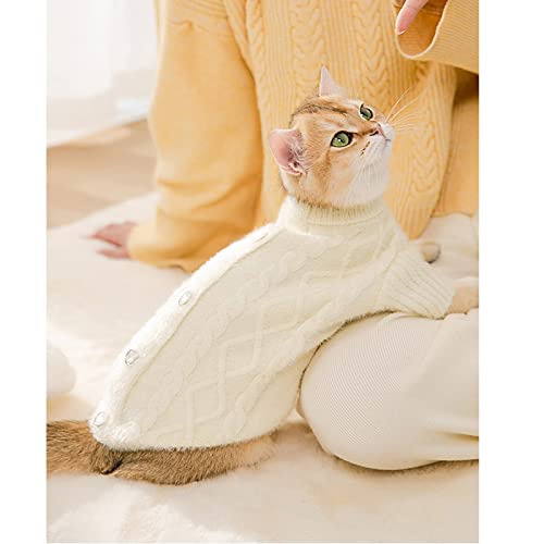 Dog Sweater Imitation Mink Velvet Fleece-Puppy Cat Winter Warm Coat Jacket Vest Pet Doggy Cute Plus Velvet Clothes Pomeranian Chihuahua Small Breed Dogs Sweaters(Off-White,S) #TOP2