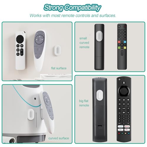 Freewindo Magnetischer Fernbedienungshalter, Wandhalterung, 5 Stück, TV-Fernbedienungshalter, Wandhalterung, Silikon-Fernbedienung, magnetischer Fernbedienungshalter für Bett, Fernseher