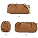 CATMICOO Chunk Chain Dumpling Bag Cloud Clutch Purse for Women with Ruched Detail (Brown)