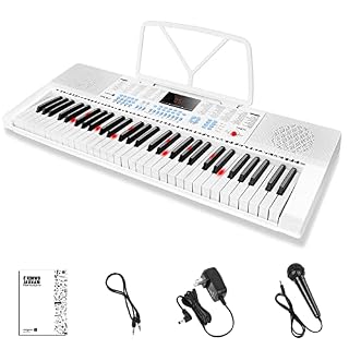 Vangoa Clavier De Piano 61 Touches, Synthetiseur Touche Lumineuse,Clavier électronique Piano Pour Debutant, 3 Modes D… - Les Beatles, Paul McCartney, John Lennon, RIngo Starr, George Harrison