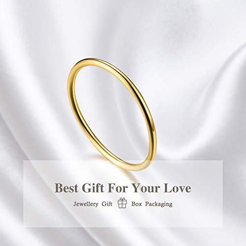 Madeone ✦Mothers Day Gifts Thin Rings Thumb Rings For Women Size 2-11 925 Sterling Silver 14K Gold Plated High Polish Minimalist Stackable Rings 1Mm Ring Engagement Ring For Women. #TOP1