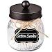 Amolliar Mason Jar Bathroom Vanity Organizer - Rustic Farmhouse Decor Bronze Bathroom Accessories - Qtip Dispenser Holder Canister Glass for Q-Tips,Cotton Swabs,Rounds,Ball,Flossers/Bronze