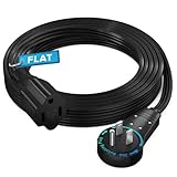 Maximm 360 Rotating Plug Extension Cord - 10ft Flat Design, Space-Saving Low Profile for Under Carpet (Black)