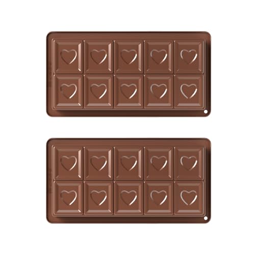 Vikrami lighting Chocolate Moulds, 2 Pcs Silicone Big Chocolate Bar Moulds,Thick Chocolates Bar Mould Non-Stick Reusable DIY Baking（25 * 13 * 2cm）