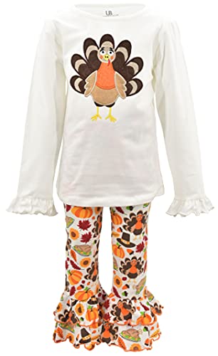 Unique Baby 2 Piece Girls Double Ruffle Leggings and Long Sleeve Shirt Clothes Set Kid and Toddler Girl Outfit