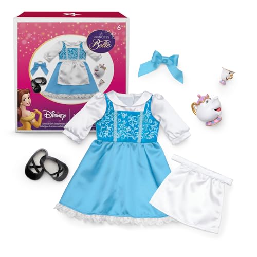 Robe bleue Belle Disney American Girl avec Mme Potts pour poupée 45 cm
