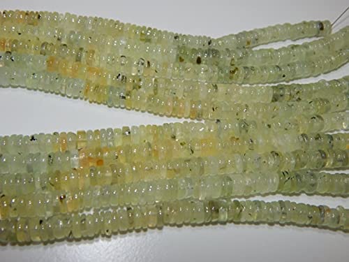 Perles de préhnite lisses en forme de pneu de 6 mm pour création de bijoux et colliers