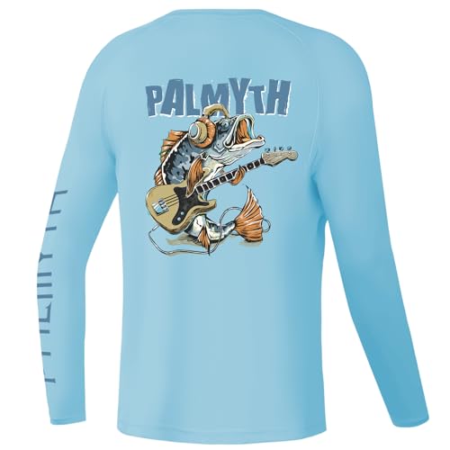 Palmyth Boys Fishing Shirt Youth Long Sleeve T-Shirt Sun Protection UPF 50+ Quick Dry