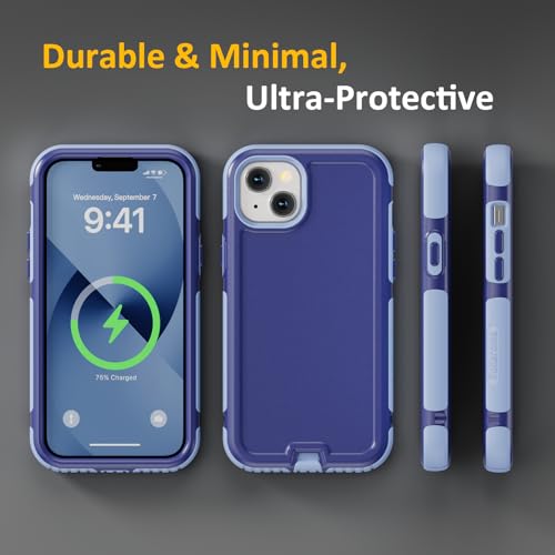 Follaroma for iPhone 15 Case, Compatible with MagSafe, Heavy Duty Shockproof Protective Cover, Anti-Scratch Anti-Fingerprint Matte Two-Tone Design, Blue Navy by Follaroma - Used condition - Image 7