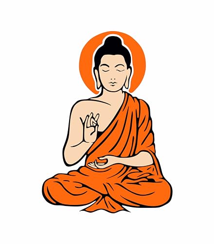 Image of Lord Buddha PVC Vinyl,Wall Sticker for Home Decor - Ideal for Living Room, Bedroom, Hall, Kids Room, Play Room (Size -45 cm x 45 cm) (Buddha (58 Cm X 43 Cm))
